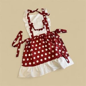Red Polka Dot Apron with White Accents
